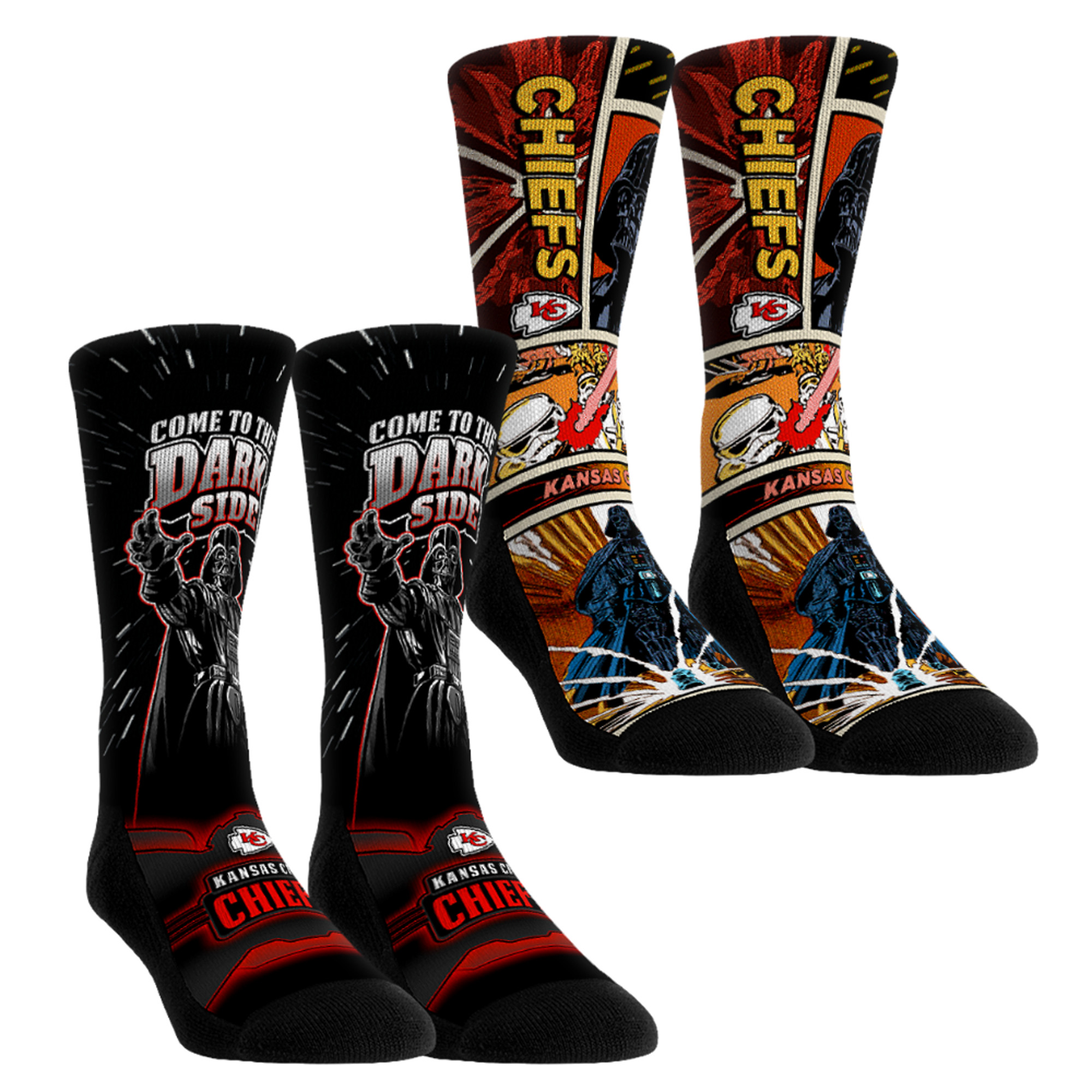 Unisex Rock Em  Red Kansas City Chiefs Star Wars Empire Two-Pack Crew Socks
