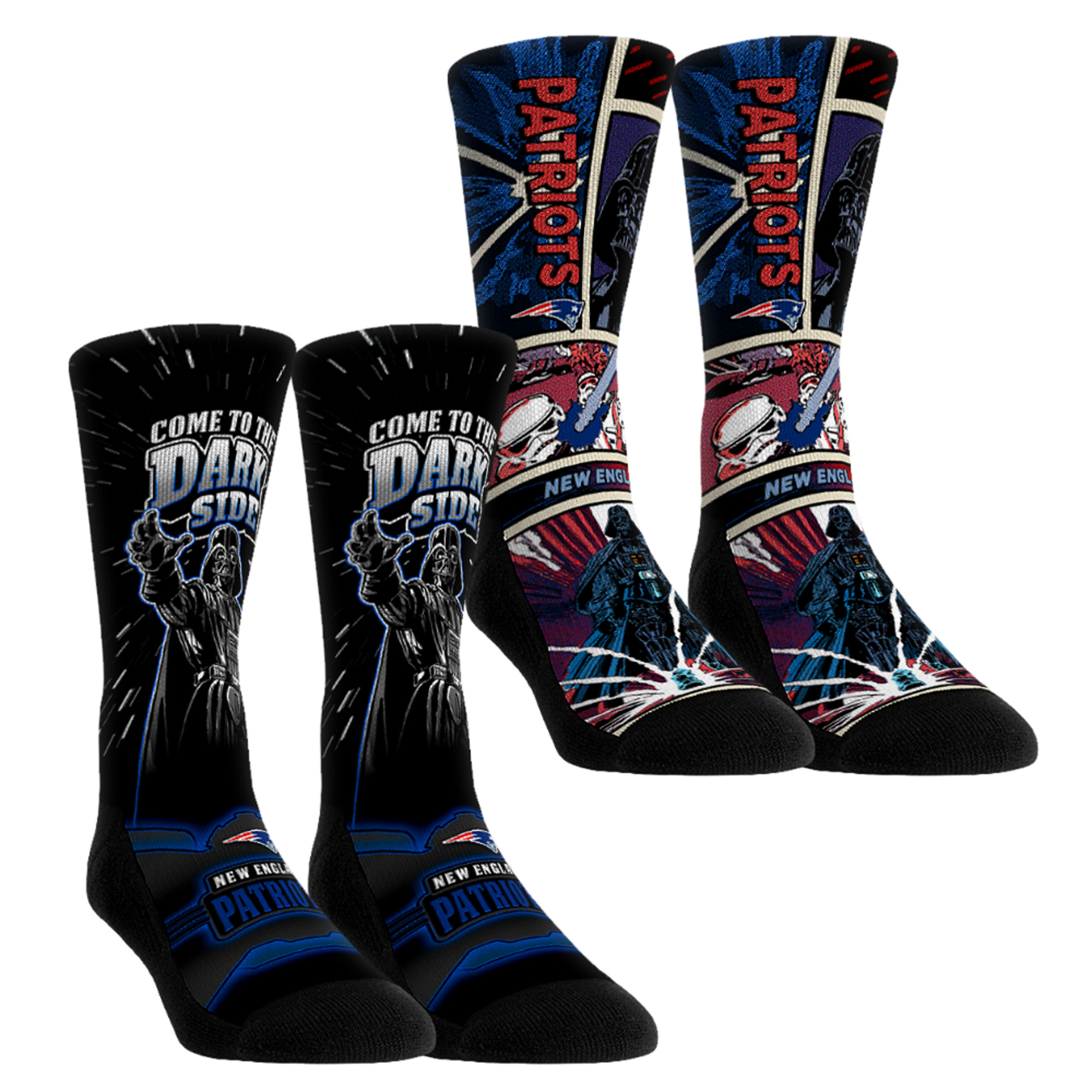 Unisex Rock Em  Navy New England Patriots Star Wars Empire Two-Pack Crew Socks