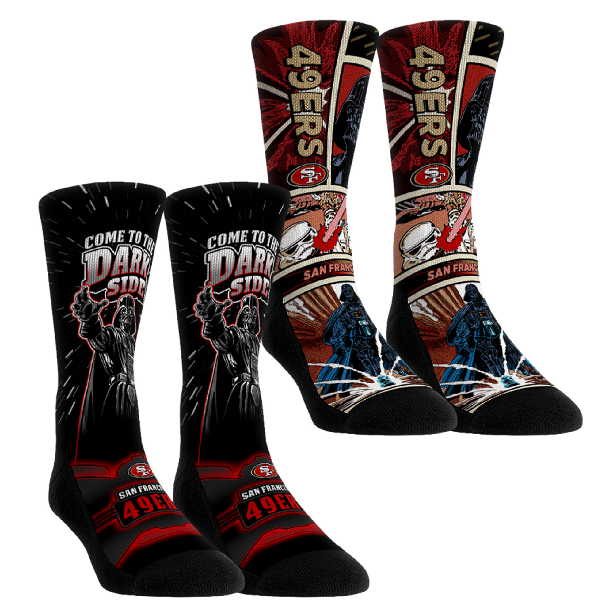 Unisex Rock Em Maroon San Francisco 49ers Star Wars Empire Two-Pack Crew Socks