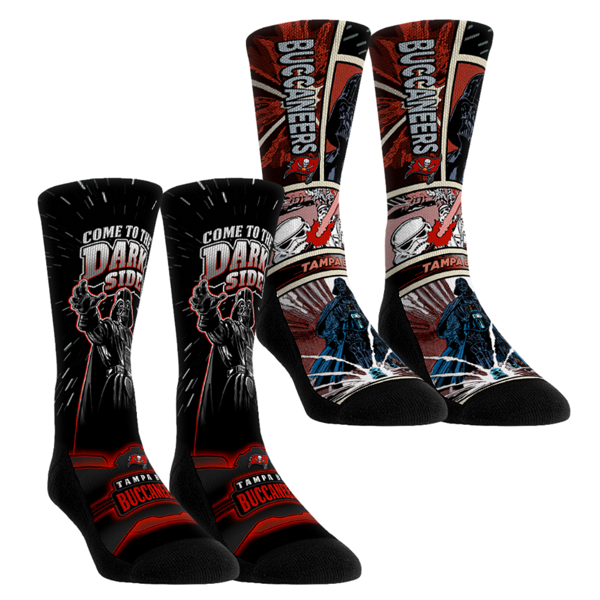 Unisex Rock Em  Red Tampa Bay Buccaneers Star Wars Empire Two-Pack Crew Socks