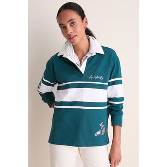 Women's Tuckernuck Midnight Green Philadelphia Eagles Rugby Long Sleeve Polo