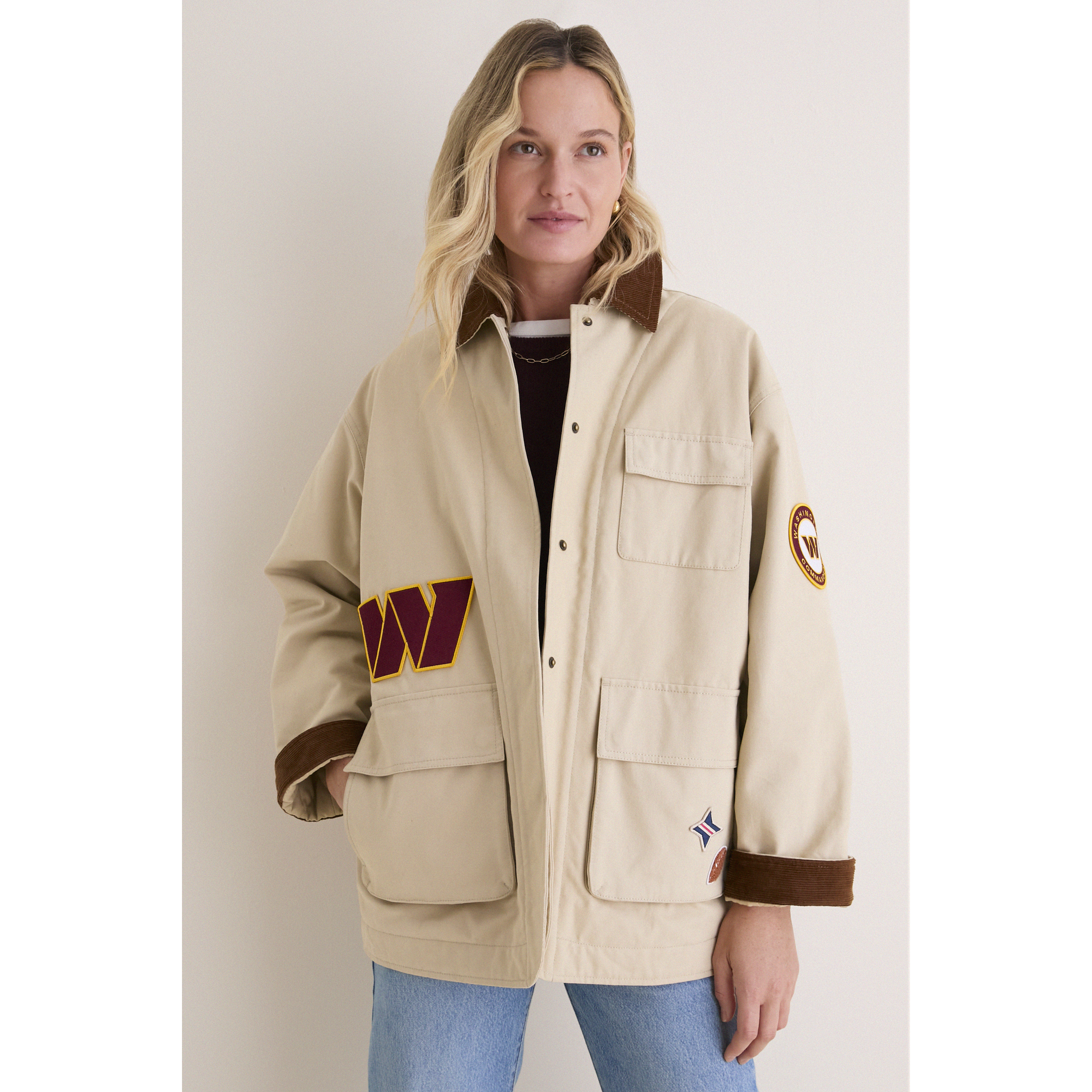 Women's Tuckernuck Stone Washington Commanders Full-Snap Barn Jacket