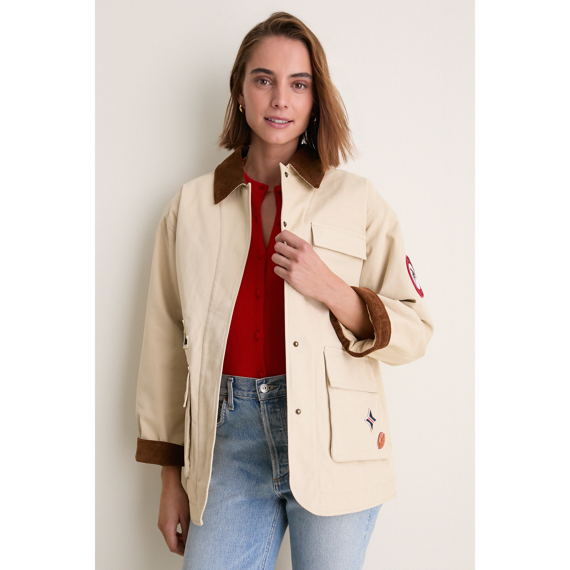 Women's Tuckernuck Stone Atlanta Falcons Full-Snap Barn Jacket