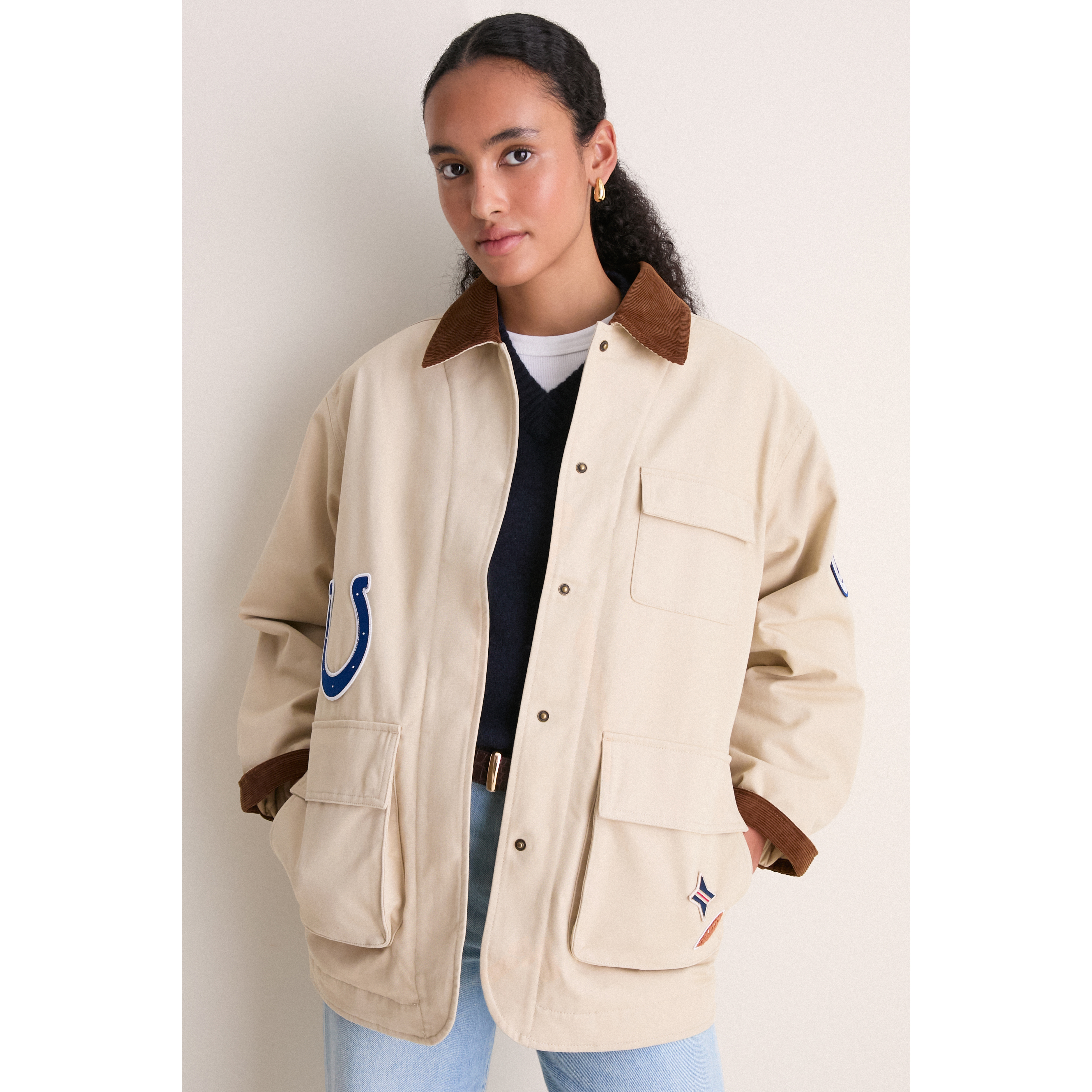 Women's Tuckernuck Stone Indianapolis Colts Full-Snap Barn Jacket