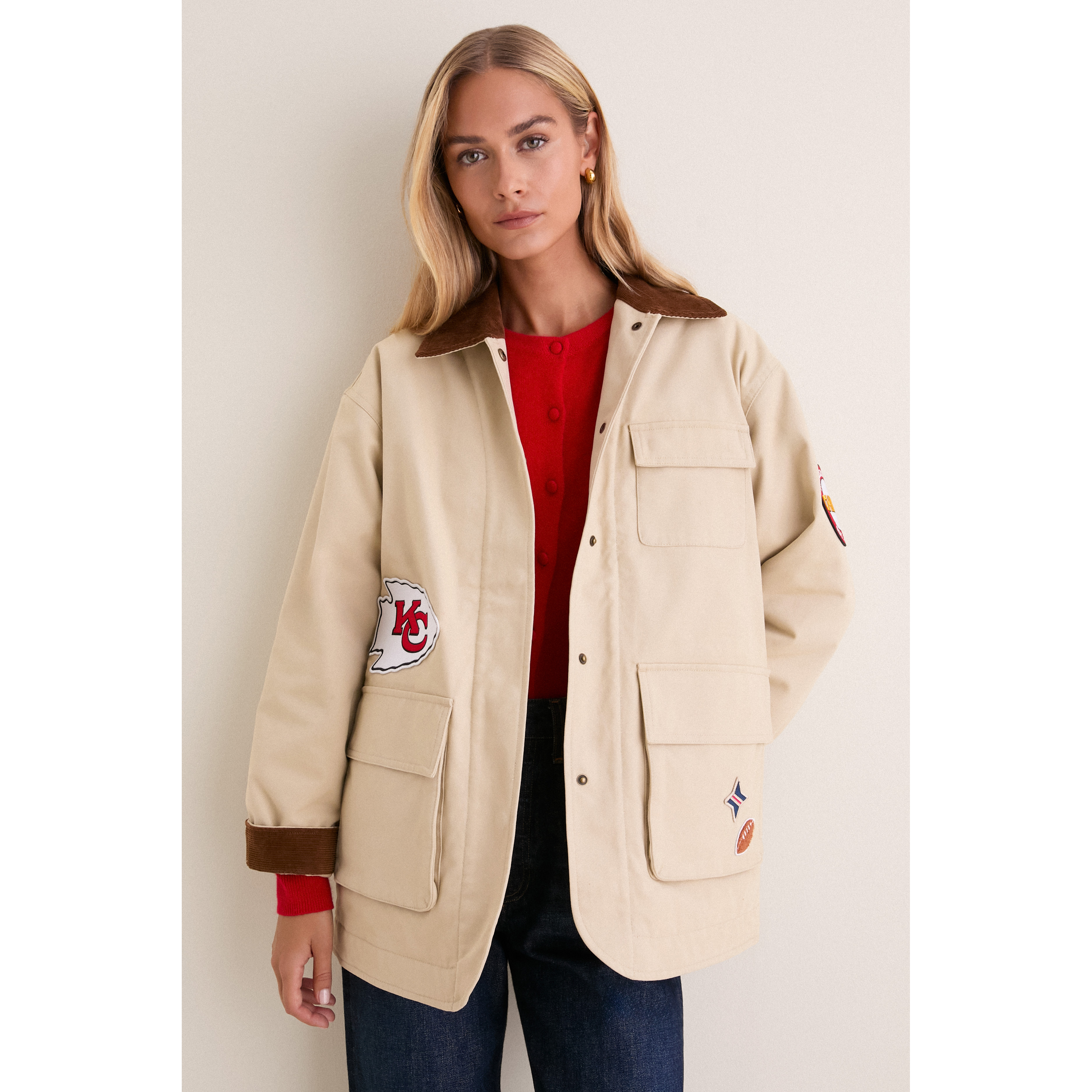 Women's Tuckernuck Stone Kansas City Chiefs Full-Snap Barn Jacket