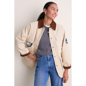 Women's Tuckernuck Stone Philadelphia Eagles Full-Snap Barn Jacket