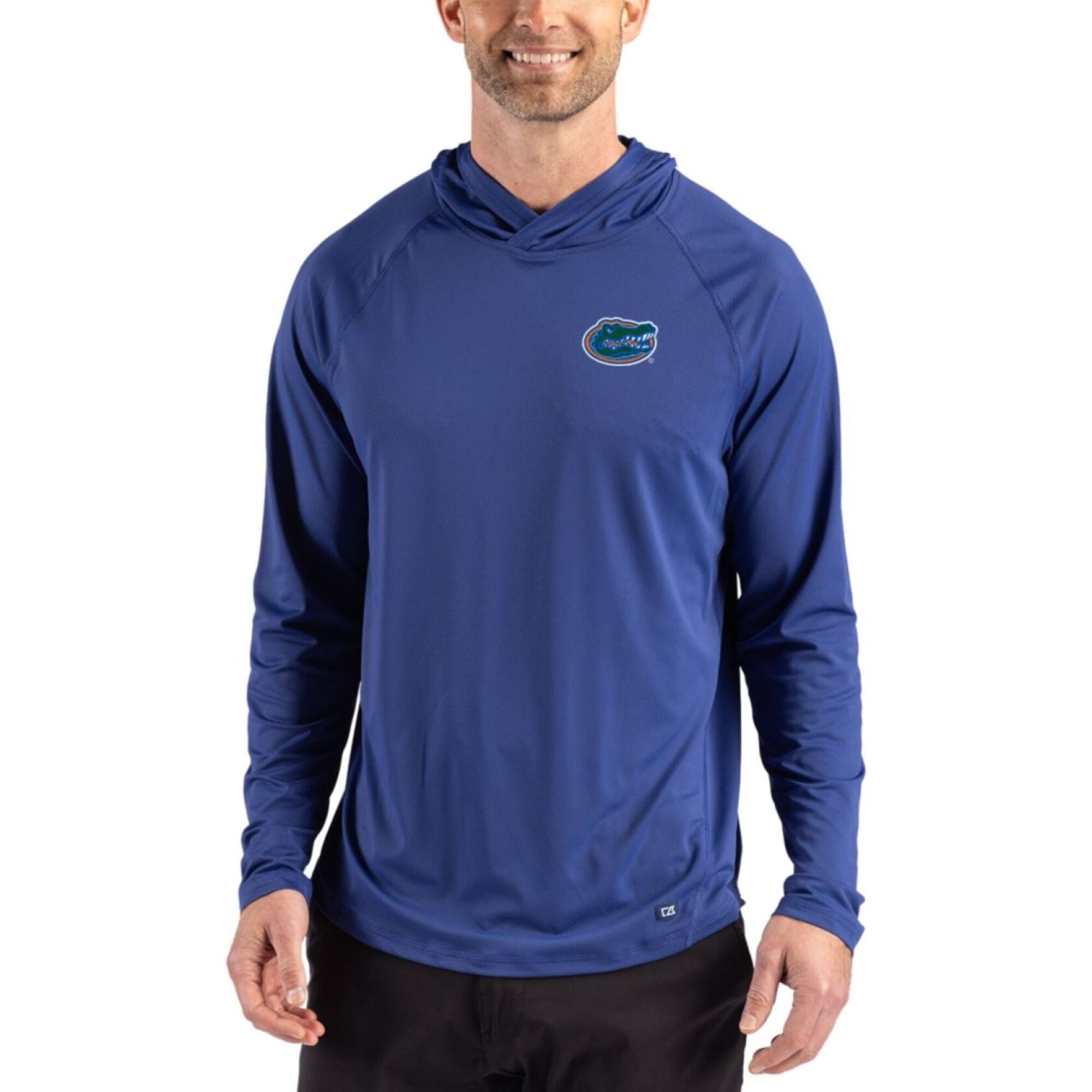 Men's Cutter & Buck Royal Florida Gators Prospect Recycled Featherlight Stretch Hoodie