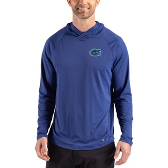 Men's Cutter & Buck Royal Florida Gators Prospect Recycled Featherlight Stretch Hoodie