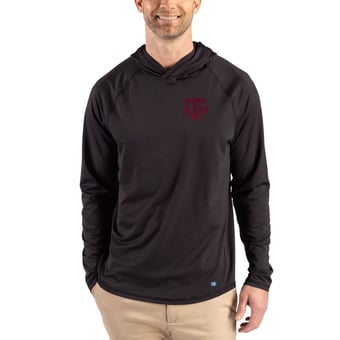 Men's Cutter & Buck Black Texas A&M Aggies Prospect Recycled Featherlight Stretch Hoodie