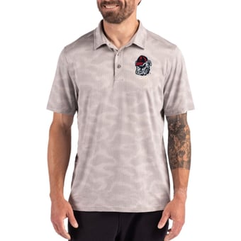 Men's Cutter & Buck Gray Georgia Bulldogs Coastline Recycled Double-Peached Camo Polo