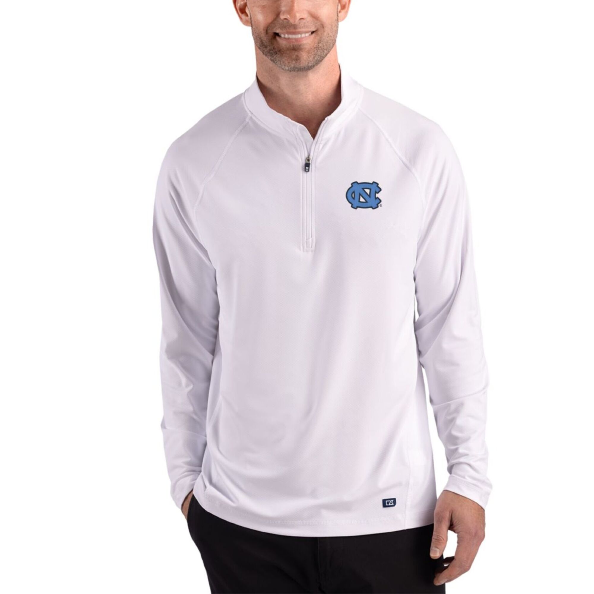 Men’s Cutter & Buck White North Carolina Tar Heels Prospect Recycled Featherlight Stretch Quarter-Zip Top Men’s Cutter & Buck White North Carolina Tar Heels Prospect Recycled Featherlight Stretch Quarter-Zip Top