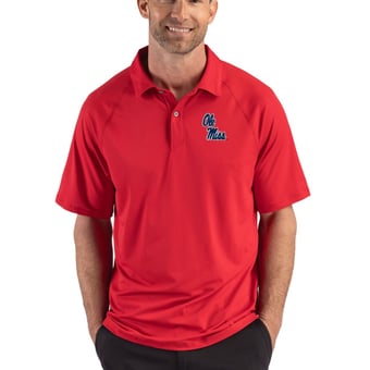 Men's Cutter & Buck Red Ole Miss Rebels Recycled Featherlight Stretch Sport Polo