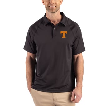Men's Cutter & Buck Black Tennessee Volunteers Recycled Featherlight Stretch Sport Polo