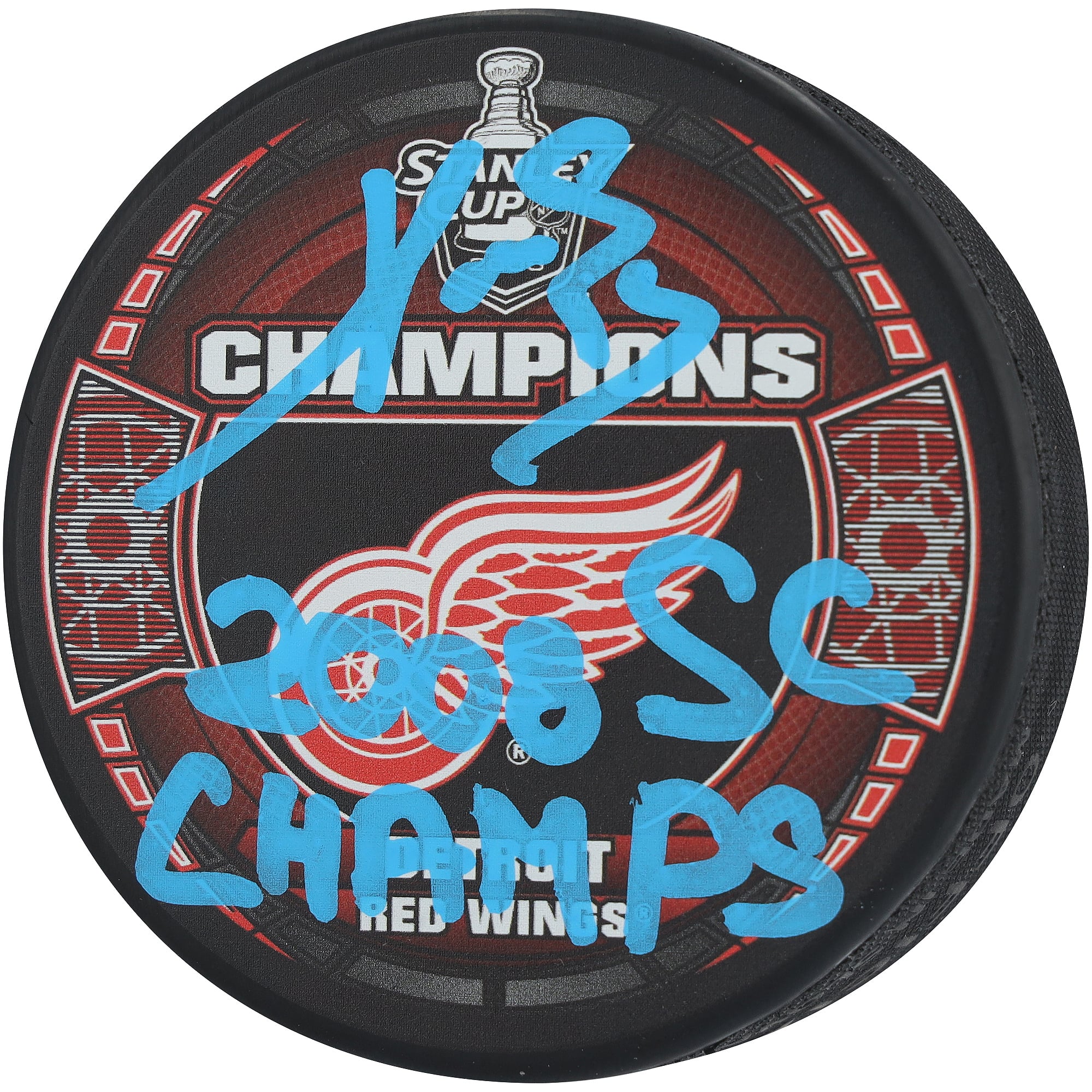 Pavel Datsyuk Detroit Red Wings Autographed 2008 Stanley Cup Champions Hockey Puck with "2008 SC Champs" Inscription