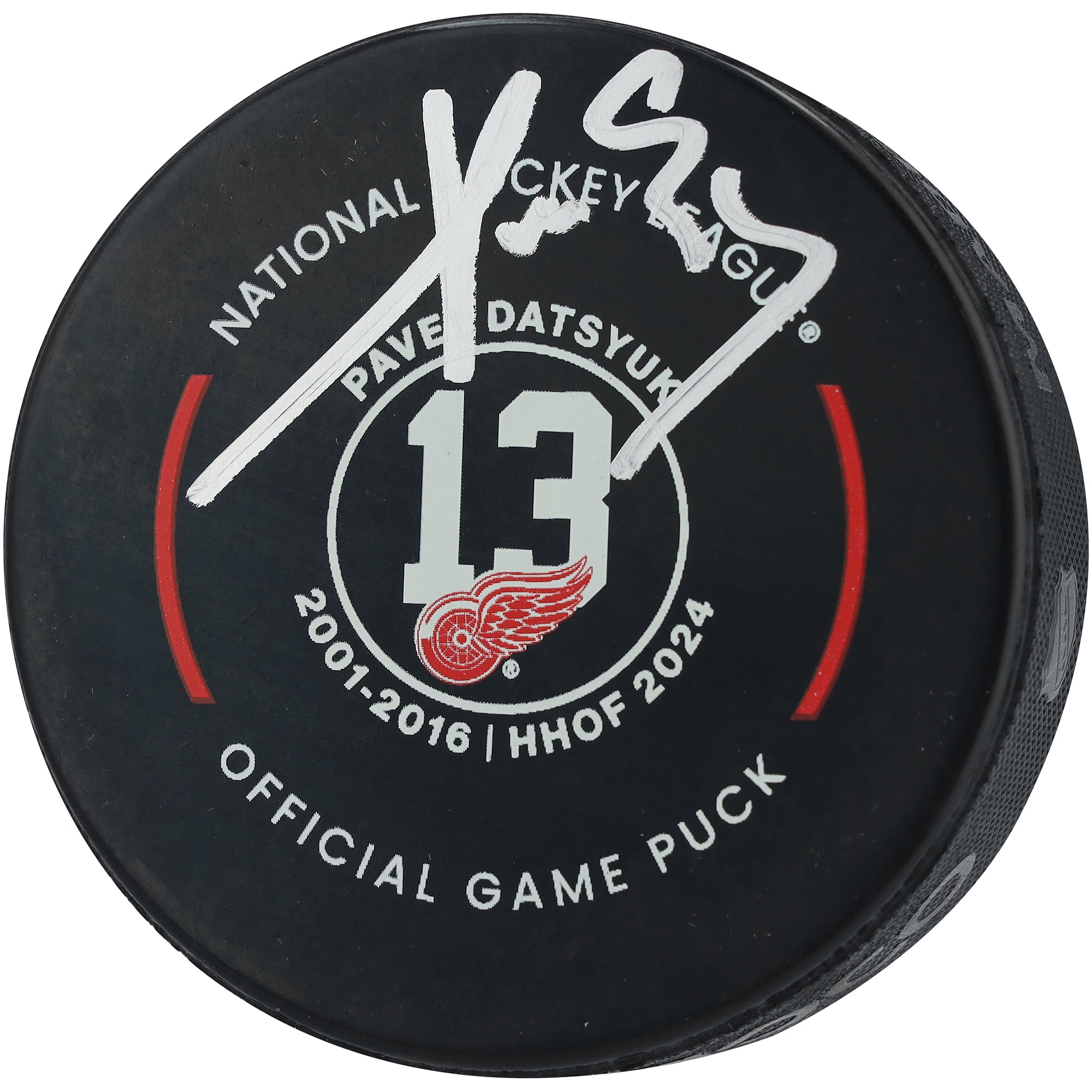 Pavel Datsyuk Detroit Red Wings Autographed 2024 HOF Official Game Puck