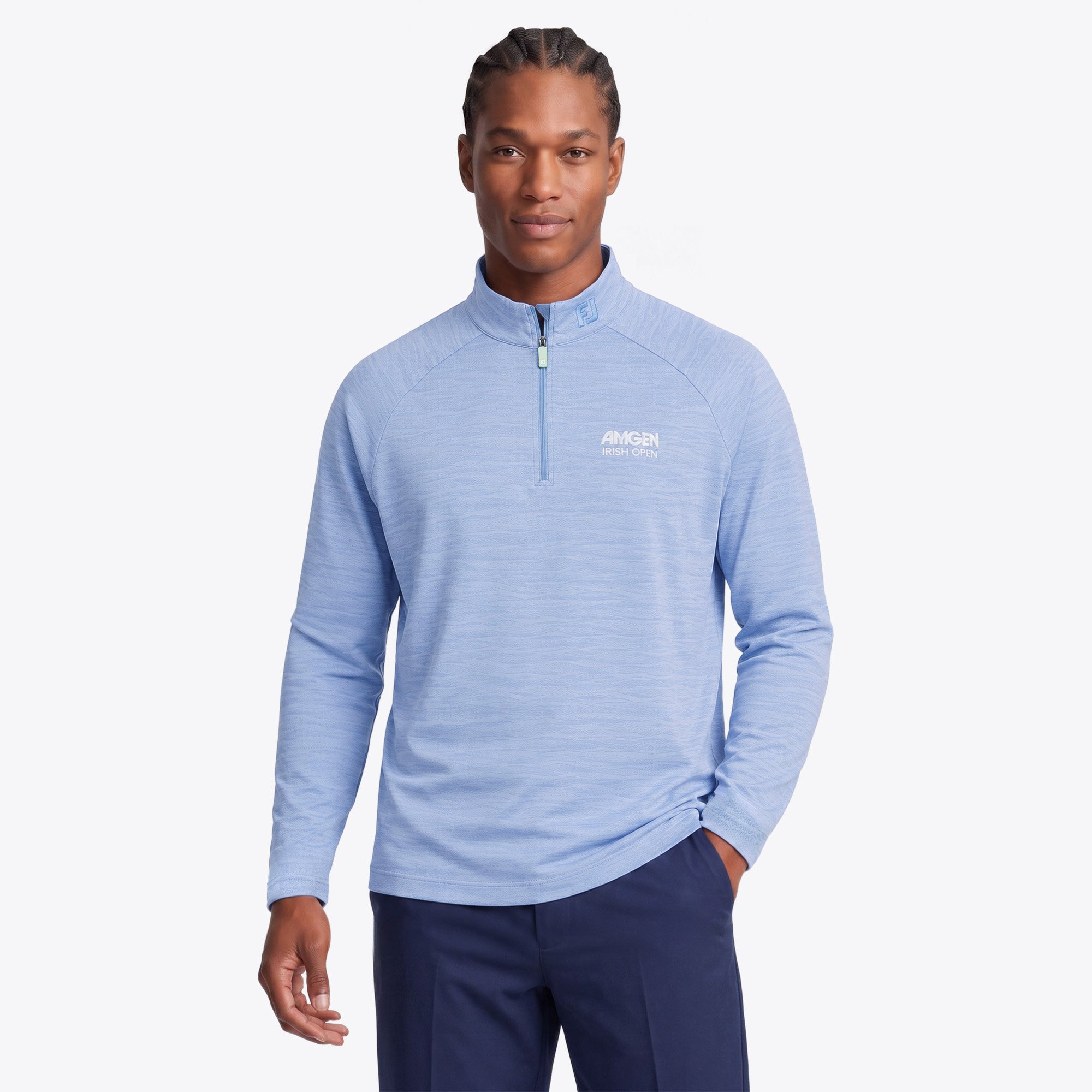 Amgen Irish Open Footjoy Marl Midlayer con Zip 1/4 – Blu