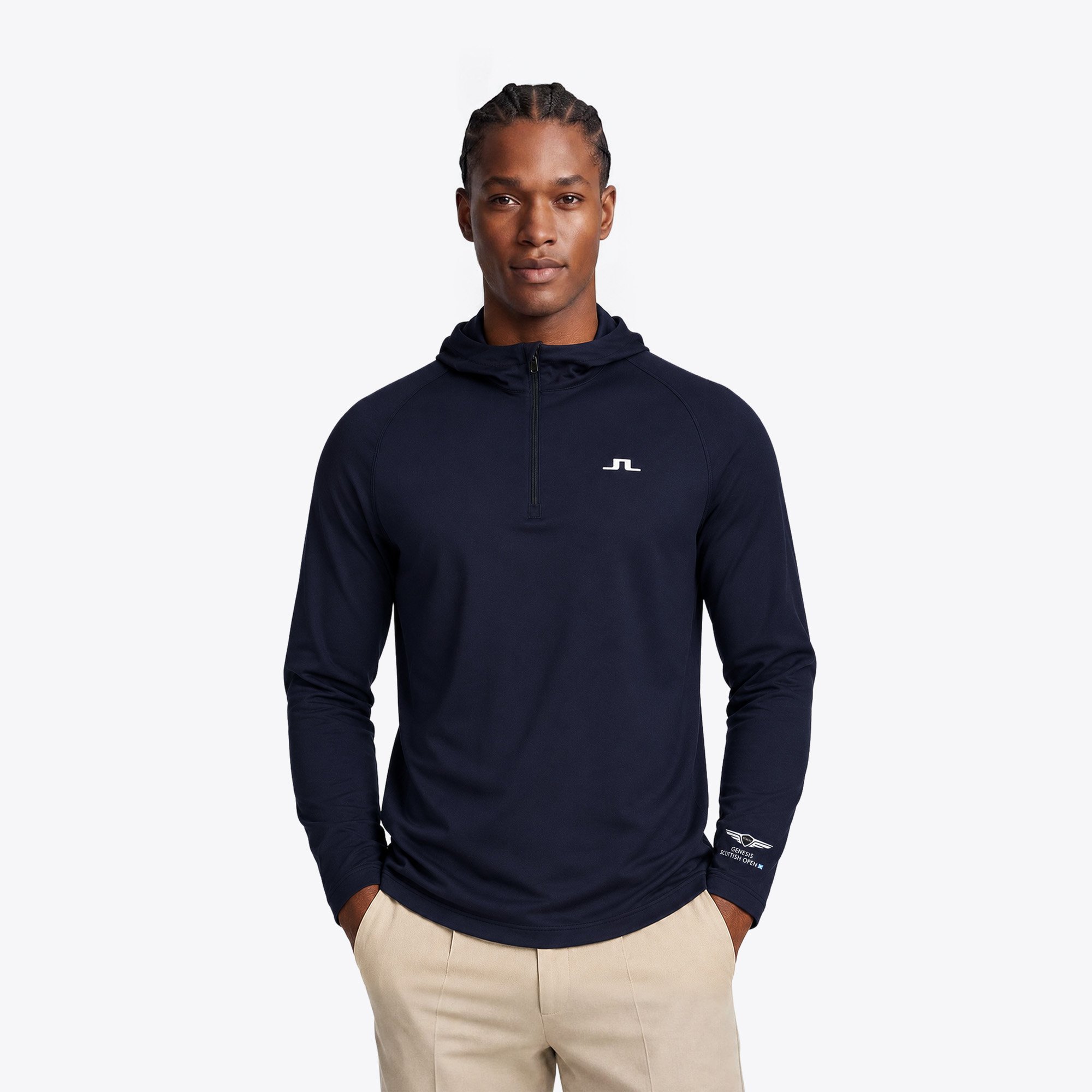 Genesis Scottish Open J.Lindeberg Felpa con Cappuccio – Blu Navy