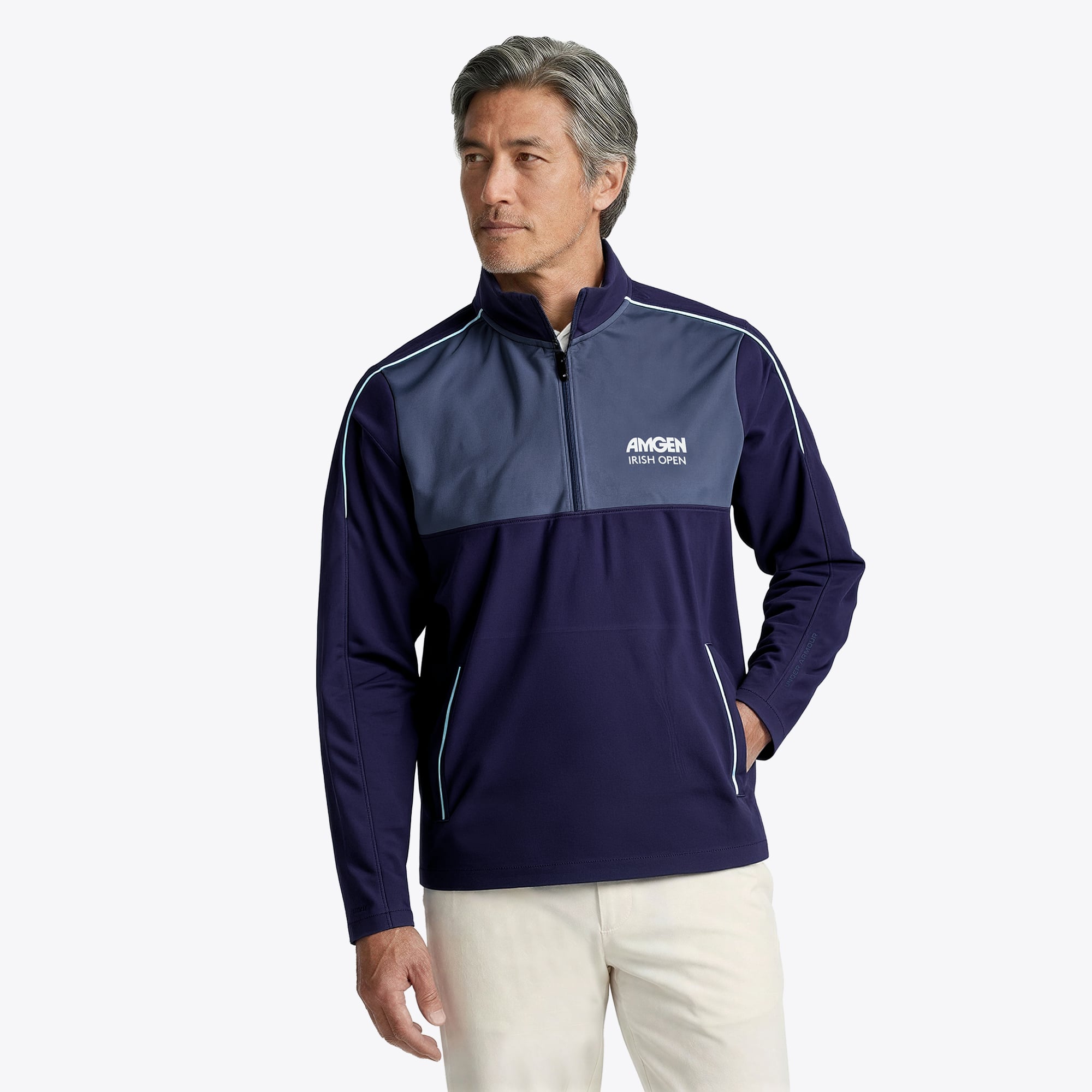 Amgen Irish Open Under Armour Midlayer con Mezza Zip – Blu Navy