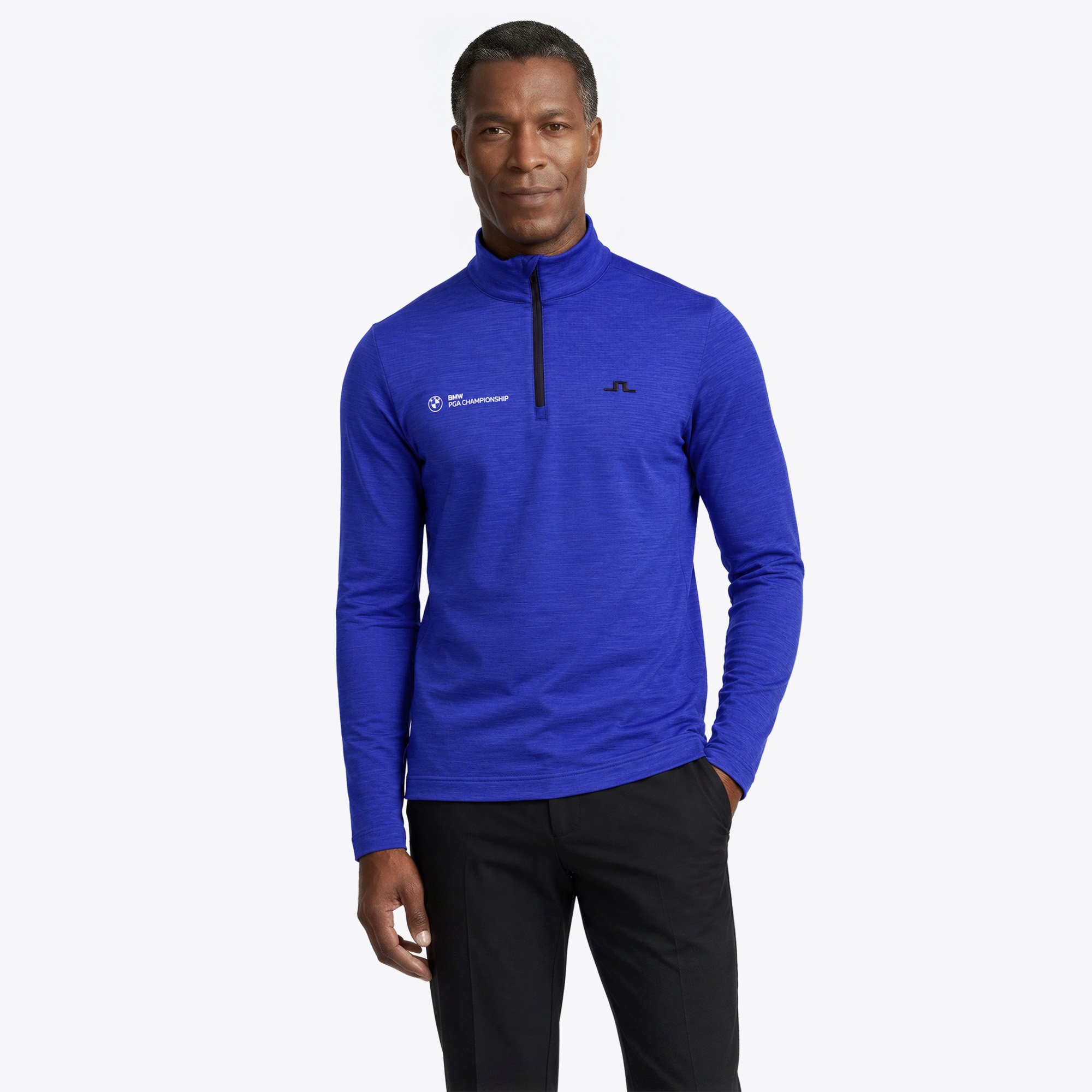 BMW PGA Championship J.Lindeberg Destry Midlayer con Zip 1/4 – Blu