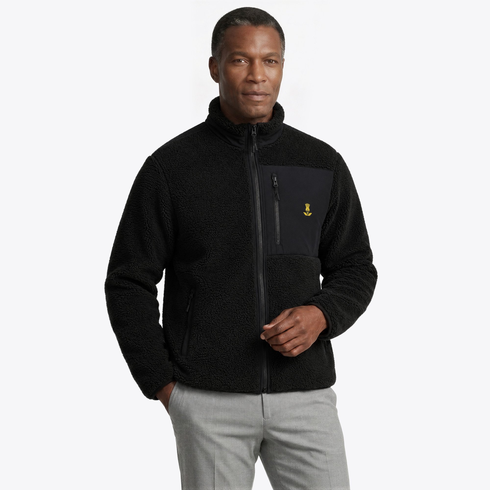 Genesis Scottish Open Golf Country Giacca in Pile con Zip – Nero