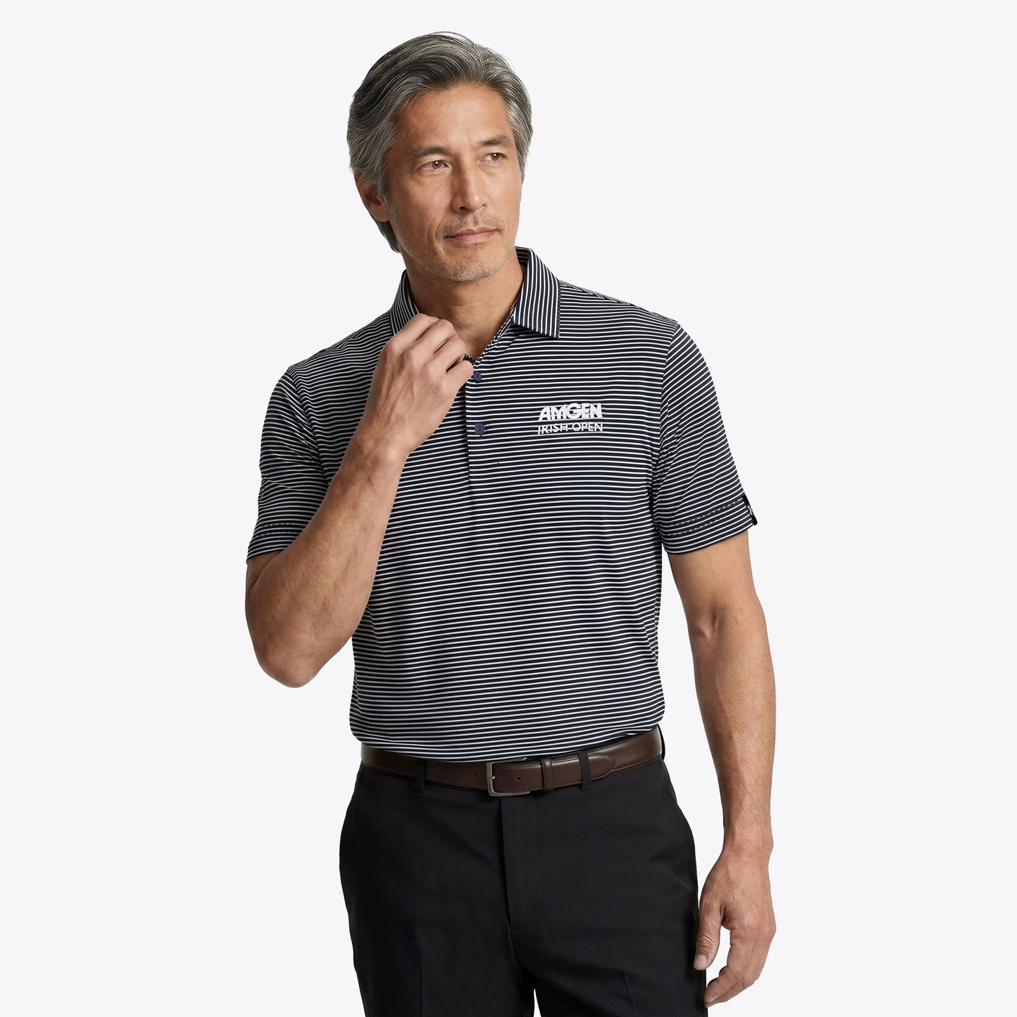 Amgen Irish Open Under Armour Micro Stripe Polo – Blu Navy