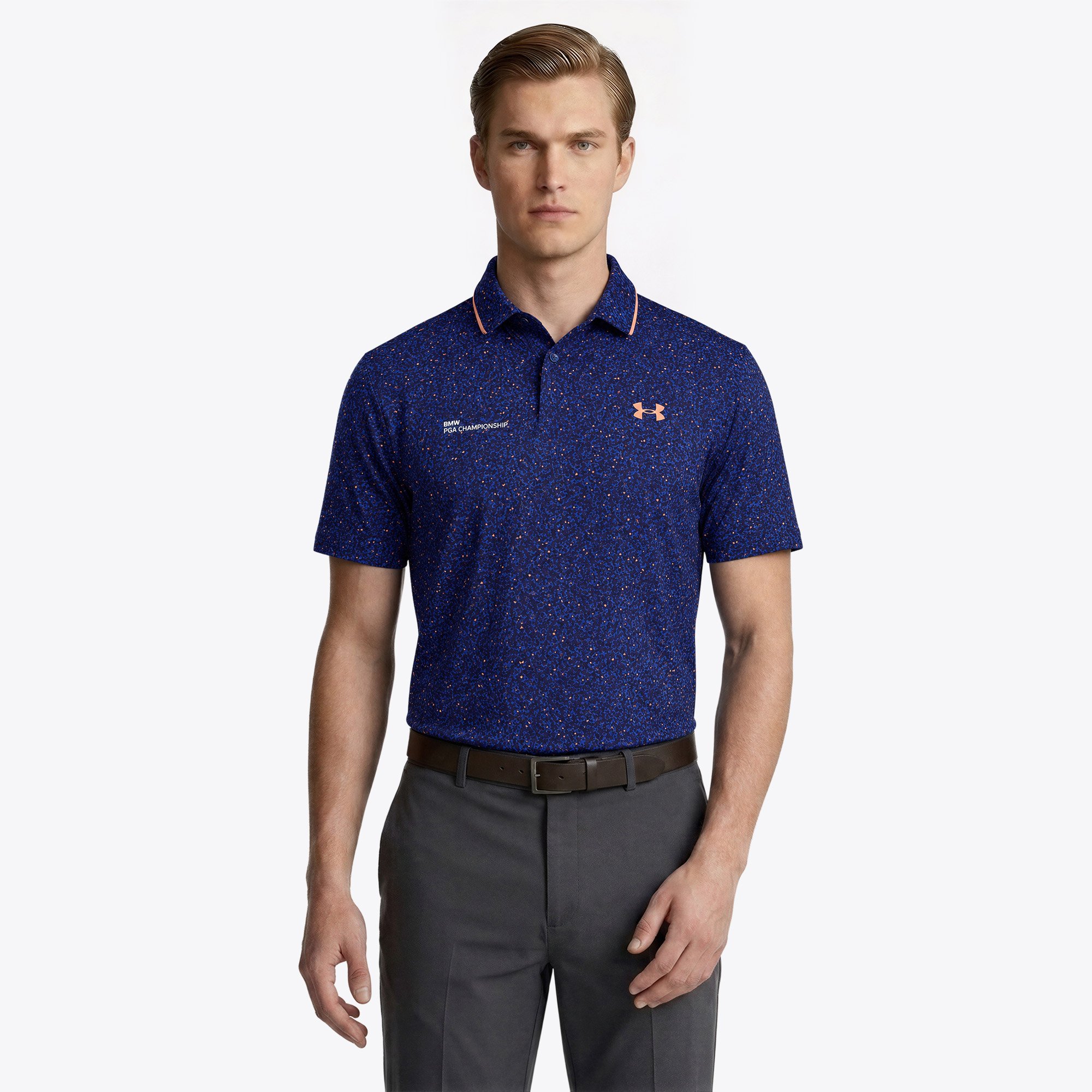 BMW PGA Championship Under Armour Print Polo – Blu Navy