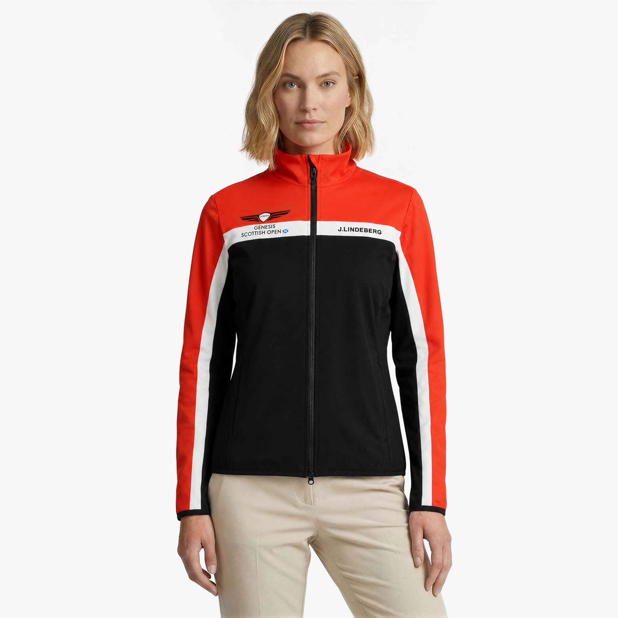 Genesis Scottish Open : veste intermédiaire à fermeture éclair intégrale J.Lindeberg Janice - Noir - Femme