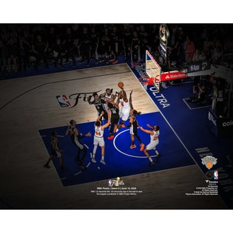 OG Anunoby New York Knicks Unsigned 2026 NBA Finals Game 4 Largest Comeback in Finals History Tip-In Photograph