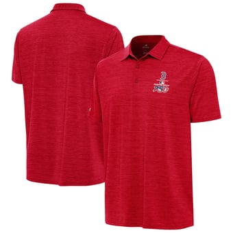 Men's Antigua Heather Red Boston Red Sox Celebrating America's 250th Layout Polo