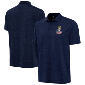Men's Antigua Heather Navy Milwaukee Brewers Celebrating America's 250th Layout Polo