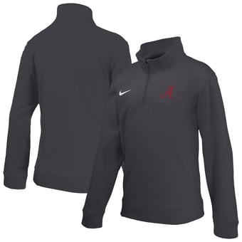 Youth Nike Anthracite Alabama Crimson Tide Therma-FIT Quarter-Zip Pullover