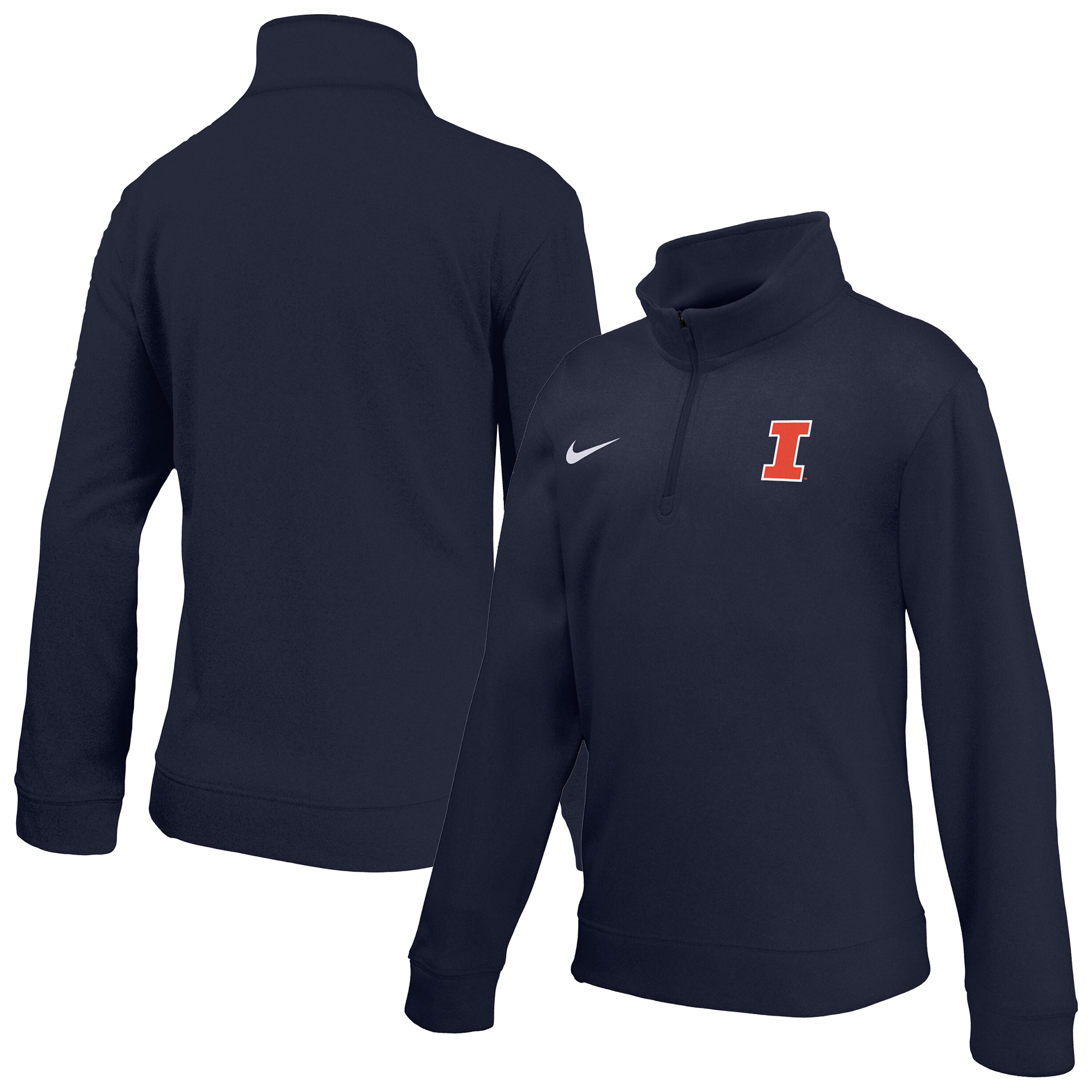 Youth Nike Navy Illinois Fighting Illini Therma-FIT Quarter-Zip Pullover Youth Nike Navy Illinois Fighting Illini Therma-FIT Quarter-Zip Pullover