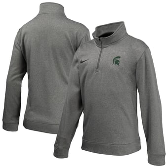 Youth Nike Gray Michigan State Spartans Therma-FIT Quarter-Zip Pullover