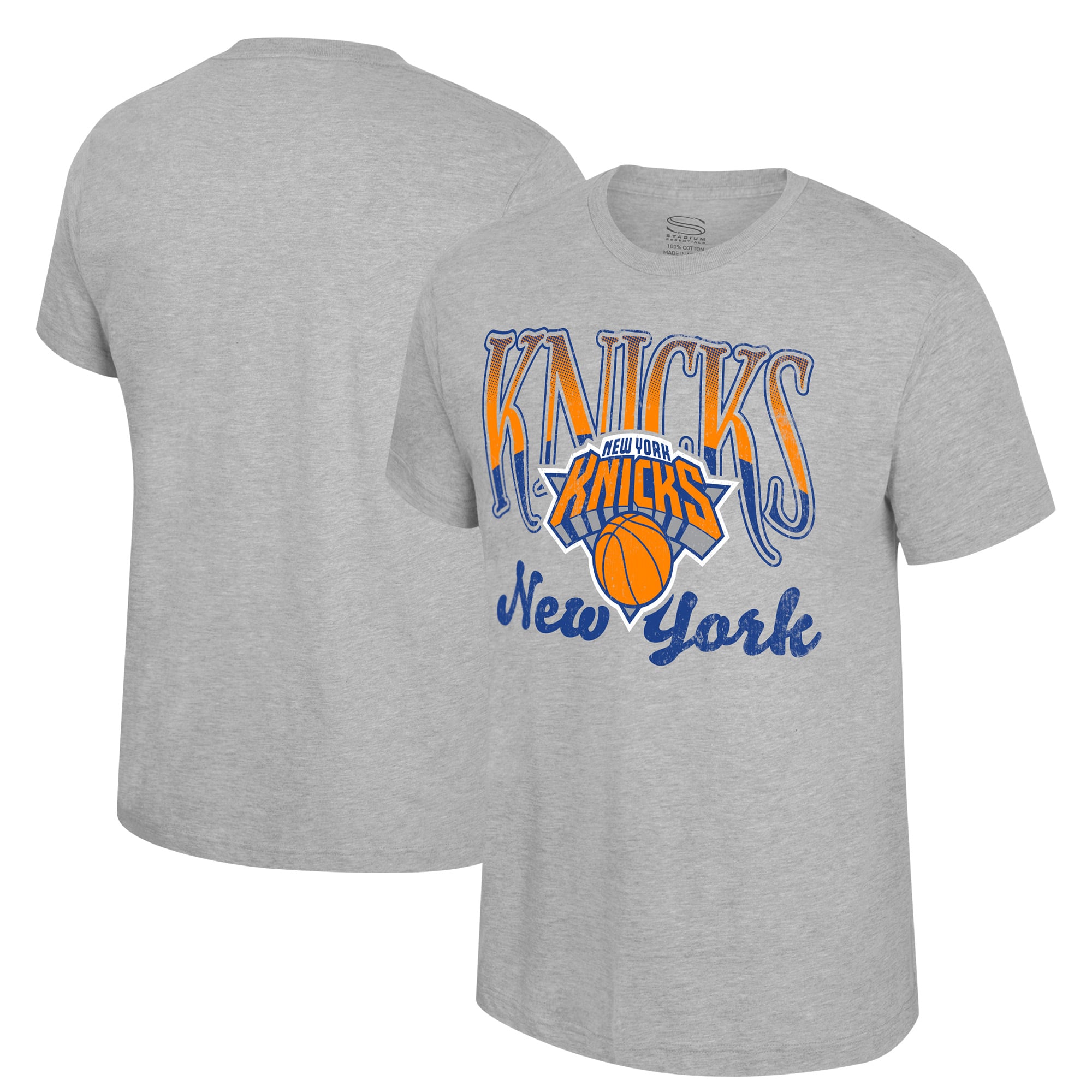 Unisex Stadium Essentials  Heather Gray New York Knicks Sky High T-Shirt