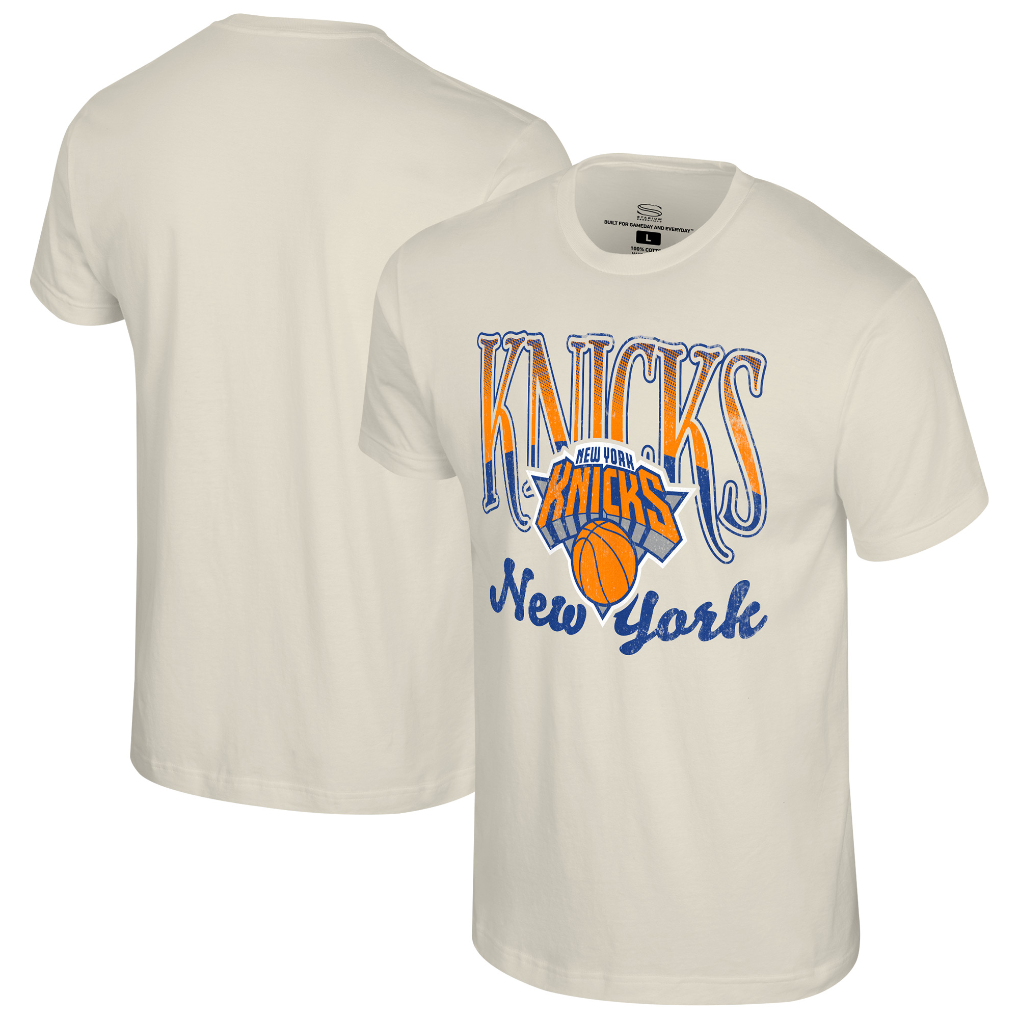 Unisex Stadium Essentials  Natural New York Knicks Sky High T-Shirt
