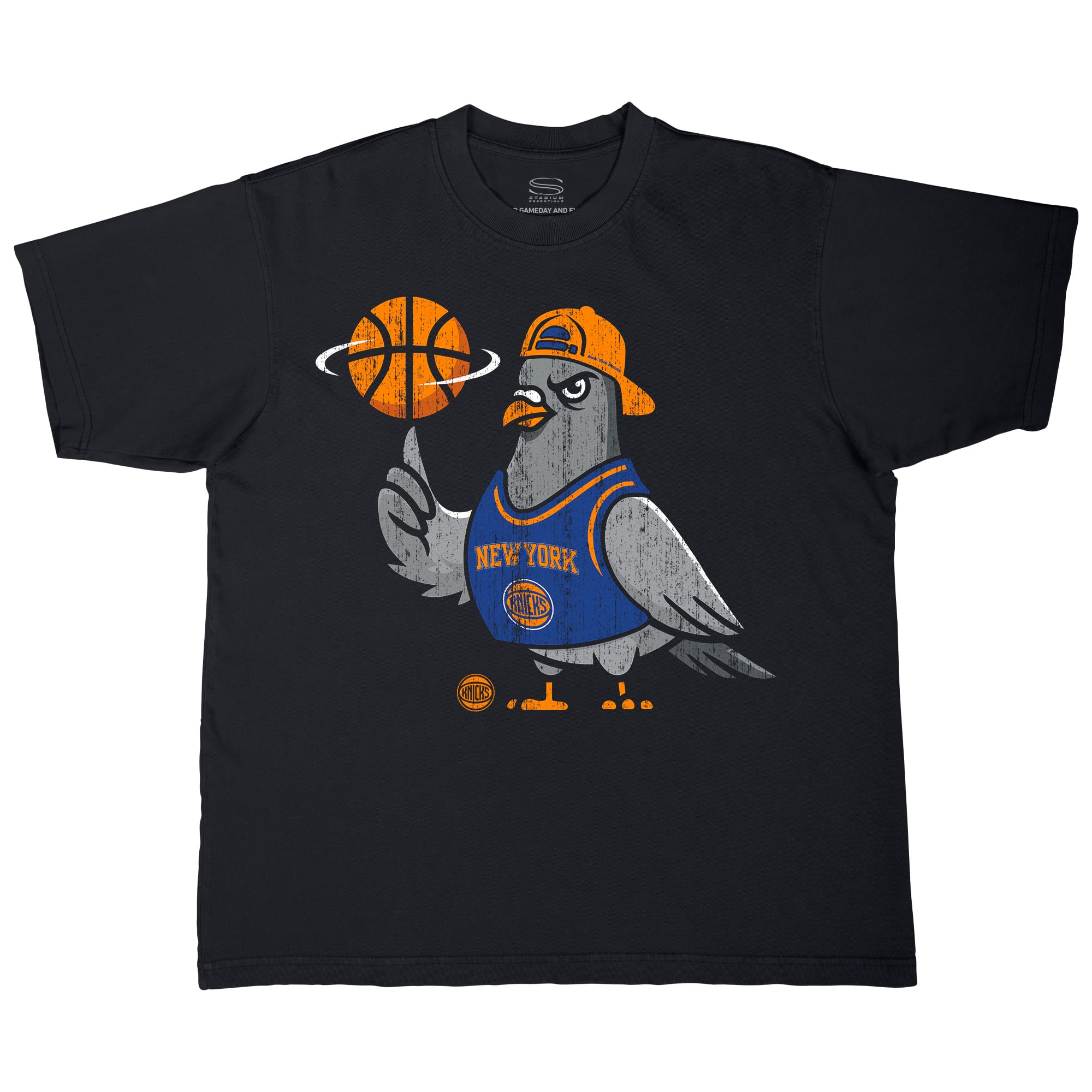 Unisex Stadium Essentials  Black New York Knicks Pigeon T-Shirt