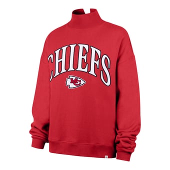 Women's '47 Red Kansas City Chiefs Plus Size Vantage Mock Neck Pullover