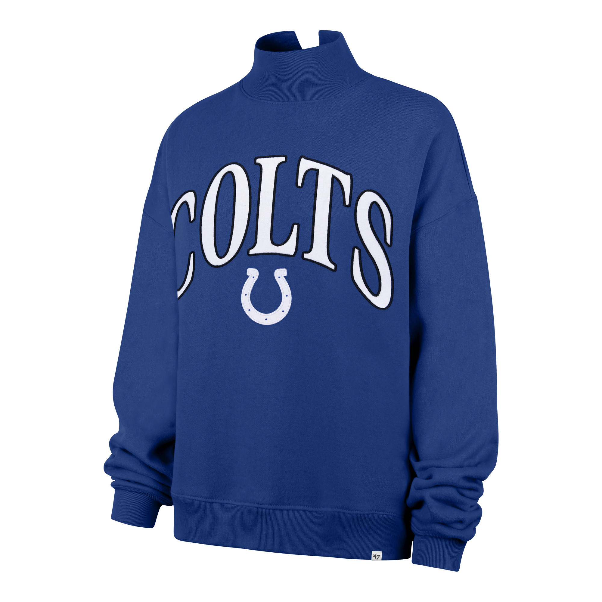 Women's '47 Royal Indianapolis Colts Plus Size Vantage Mock Neck Pullover