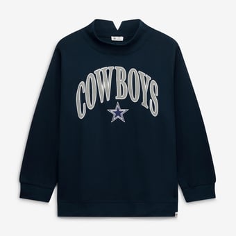 Women's '47 Navy Dallas Cowboys Plus Size Vantage Mock Neck Pullover