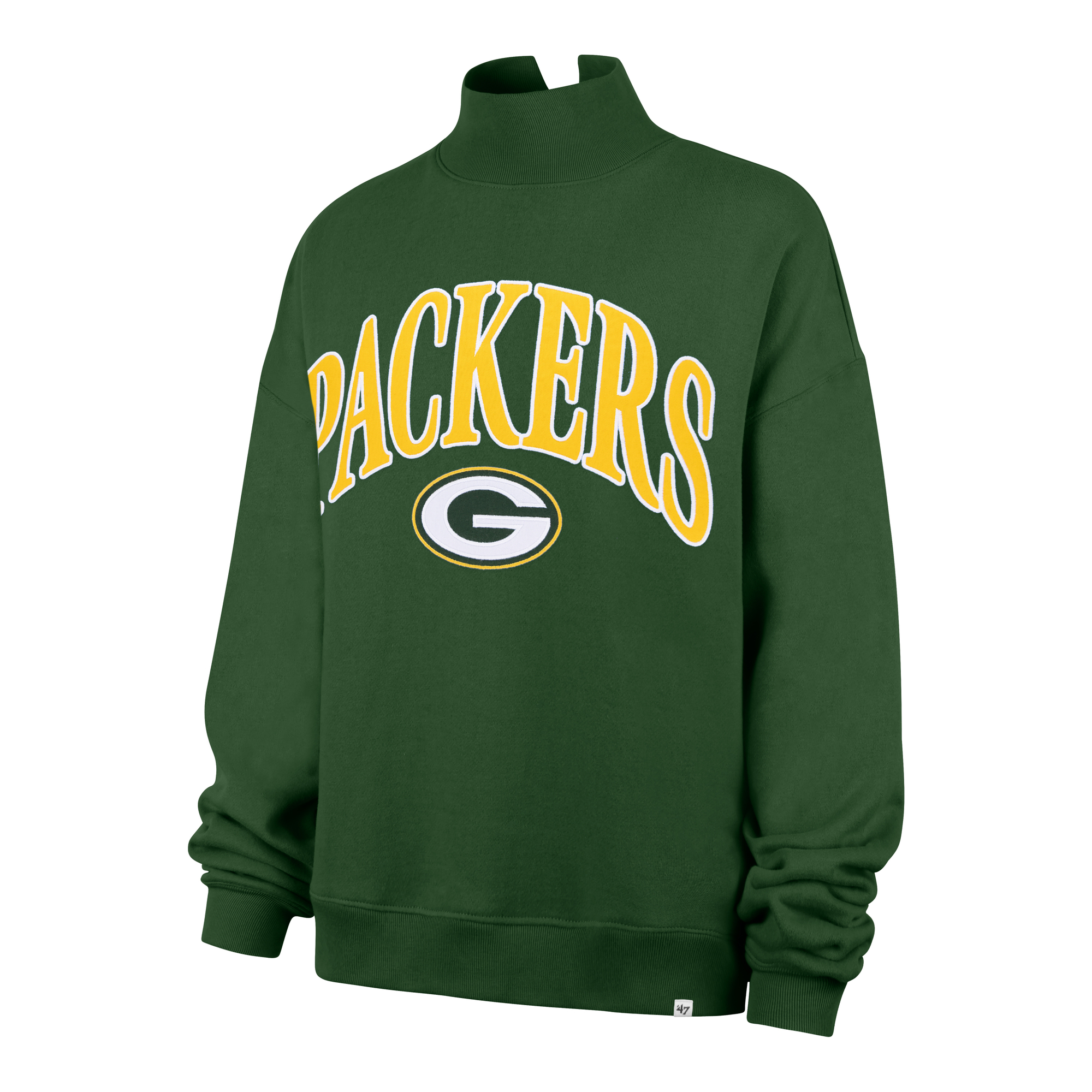 Women's '47 Green Green Bay Packers Plus Size Vantage Mock Neck Pullover