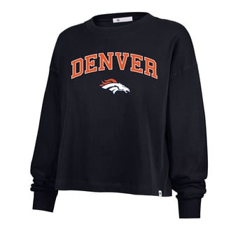Women's '47 Navy Denver Broncos Plus Size Sydney Arch Game T-Shirt