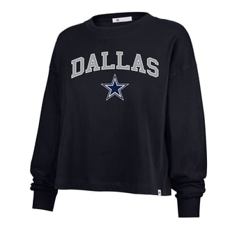 Women's '47 Navy Dallas Cowboys Plus Size Sydney Arch Game T-Shirt