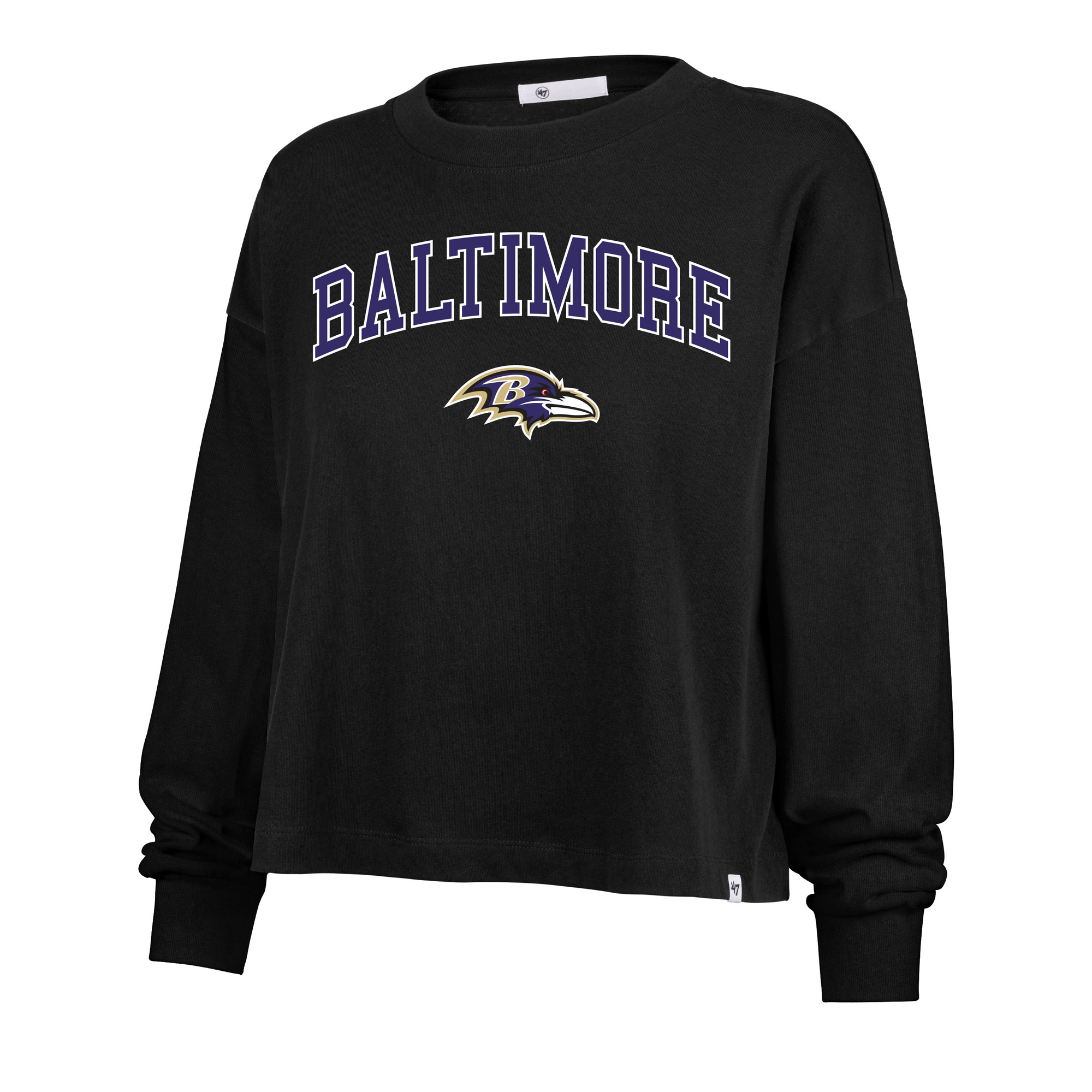 '47 Brand Women's Black Baltimore Ravens Plus Size Sydney Arch Game Sweatshirt - Black