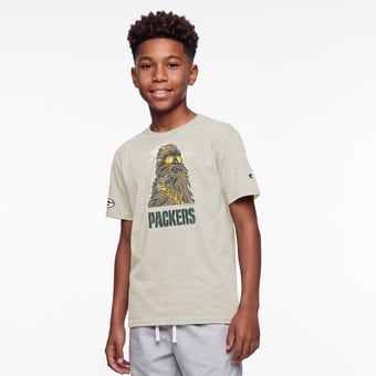 Youth Disney x Champion Oatmeal Green Bay Packers Chewbacca T-Shirt