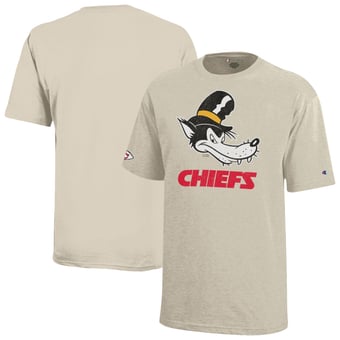 Youth Disney x Champion Oatmeal Kansas City Chiefs Big Bad Wolf T-Shirt