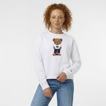 Women's Champion  White Florida Gators Teddy Bear Fleece Sweatshirt