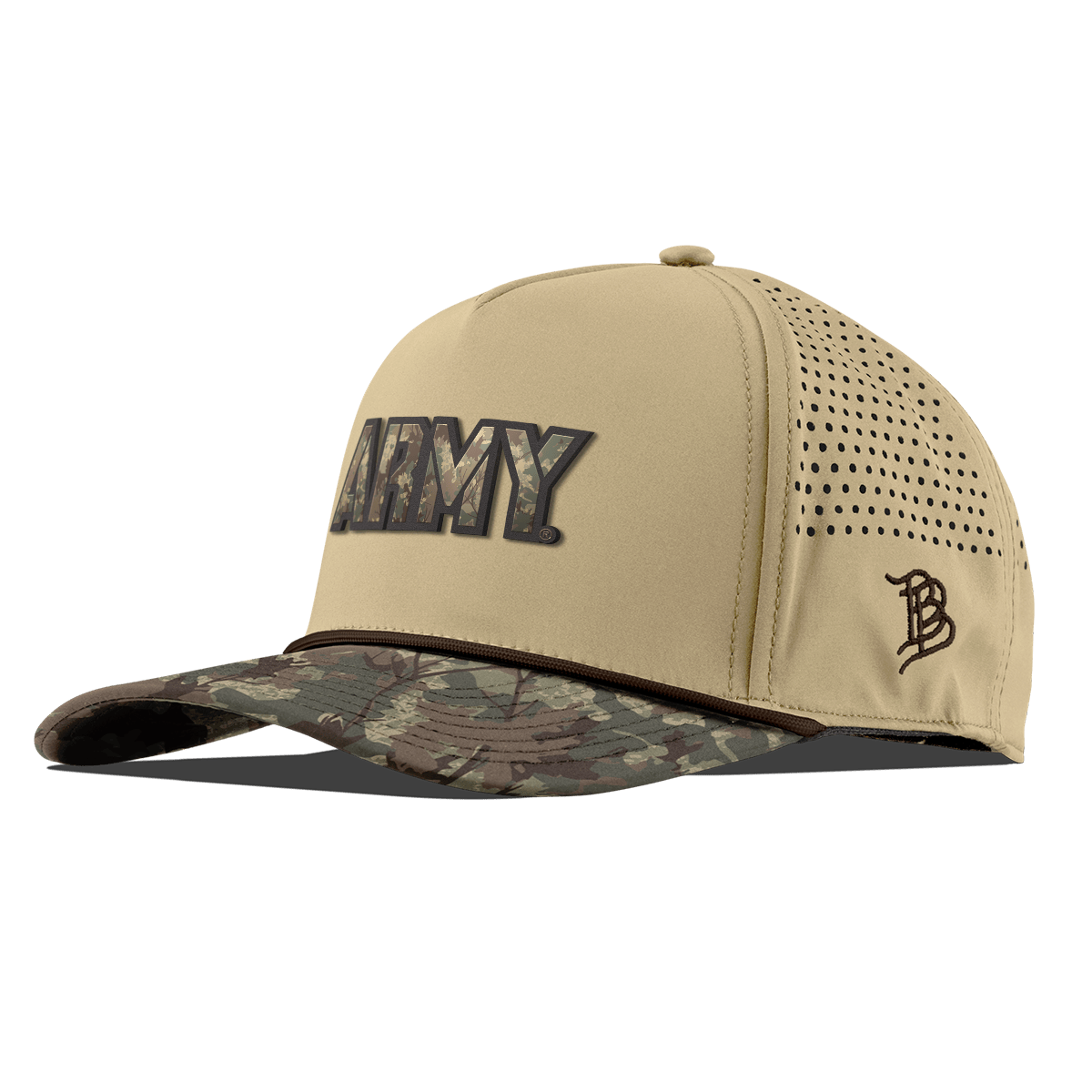 Unisex Branded Bills Tan Army Black Knights Timber Camo Adjustable Hat