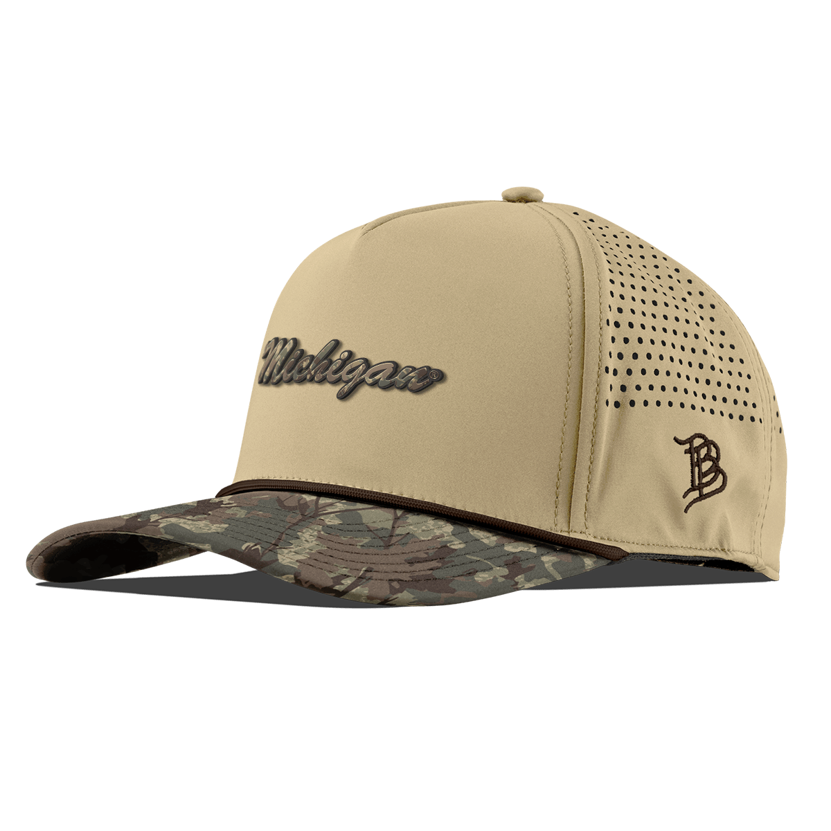 Unisex Branded Bills Tan Michigan Wolverines Timber Camo Adjustable Hat