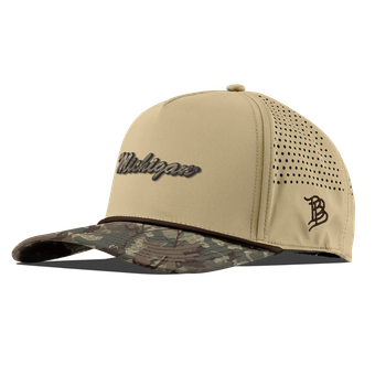 Unisex Branded Bills Tan Michigan Wolverines Timber Camo Adjustable Hat