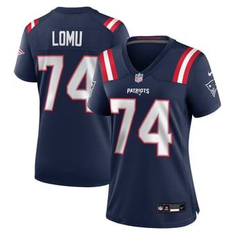 Women's Nike Caleb Lomu  Navy New England Patriots Team Game Jersey